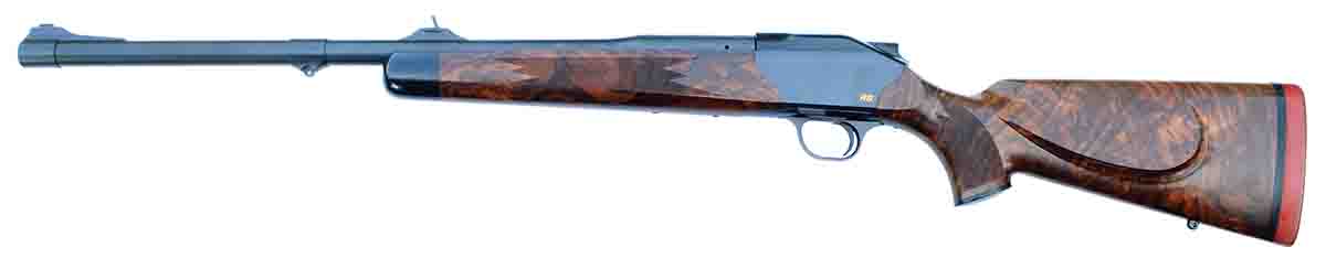 A Blaser R8 in .500 Jeffery. The in-line magazine holds two rounds.